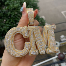Load image into Gallery viewer, Large Custom Name Pendant Block Letters 2 Layer