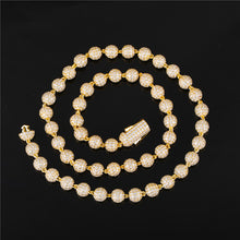 Load image into Gallery viewer, 6mm iced out Ball Chain Moon Bead Necklace