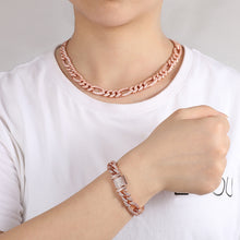 Load image into Gallery viewer, 10mm Figaro link Chain Iced Out