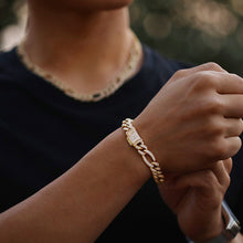 Load image into Gallery viewer, 10mm Figaro link Chain Iced Out