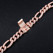 Load image into Gallery viewer, 10mm Figaro link Chain Iced Out
