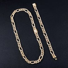 Load image into Gallery viewer, 10mm Figaro link Chain Iced Out