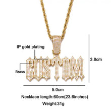 Load image into Gallery viewer, Custom Name Pendant Trap Font Iced Out CZ Stones