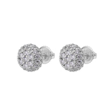 Load image into Gallery viewer, Full Pave Earrings Flower Set Center Stones Round Cut.