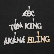 Load image into Gallery viewer, Custom Name Pendant Iced Out CZ Stones