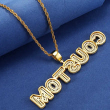 Load image into Gallery viewer, Custom Name Pendant Baguette Necklace (0.6" Letter Height)