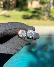 Load image into Gallery viewer, Mens Solitaire Earrings Solid 925 Sterling Silver Round Cut Stud Earrings