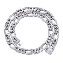 Load image into Gallery viewer, 10mm Figaro link Chain Iced Out