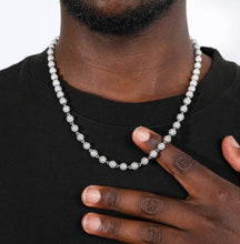 Load image into Gallery viewer, 6mm iced out Ball Chain Moon Bead Necklace
