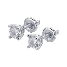 Load image into Gallery viewer, 1 Ct (5mm) Round Cut Stud Earrings 925 Sterling Silver Solitaires .5 Ct ea