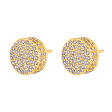 Load image into Gallery viewer, 11mm Round Pave Set Stud Earrings