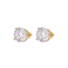Load image into Gallery viewer, 2 Ct (6mm) Round Cut Earrings 925 Sterling Silver Solitaire Studs 1 Ct ea.