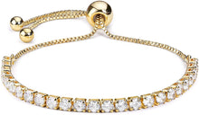 Load image into Gallery viewer, Adjustable Length Tennis Bracelet 18k Gold plated
