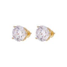 Load image into Gallery viewer, 4 Ct (8mm) Premium Quality Earrings Solid 925 Sterling Silver 2 Ct ea Round Cut Solitaire Studs
