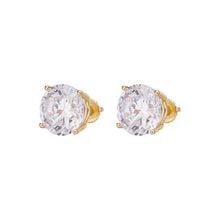 Load image into Gallery viewer, 4 Ct (8mm) Premium Quality Earrings Solid 925 Sterling Silver 2 Ct ea Round Cut Solitaire Studs