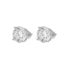 Load image into Gallery viewer, 4 Ct (8mm) Premium Quality Earrings Solid 925 Sterling Silver 2 Ct ea Round Cut Solitaire Studs
