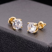 Load image into Gallery viewer, 4 Ct (8mm) Premium Quality Earrings Solid 925 Sterling Silver 2 Ct ea Round Cut Solitaire Studs