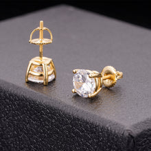 Load image into Gallery viewer, 4 Ct (8mm) Premium Quality Earrings Solid 925 Sterling Silver 2 Ct ea Round Cut Solitaire Studs