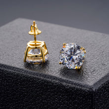 Load image into Gallery viewer, 10mm (4 Ct ea.) Round Cut Solitaire Stud Earrings Premium Quality