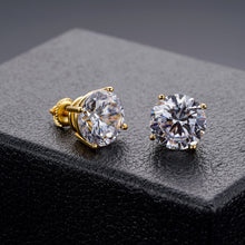 Load image into Gallery viewer, 10mm (4 Ct ea.) Round Cut Solitaire Stud Earrings Premium Quality