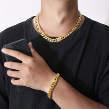 Load image into Gallery viewer, 10mm Cuban link Necklace 18k Gold plated
