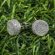 Load image into Gallery viewer, 11mm Round Pave Set Stud Earrings