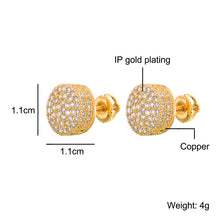 Load image into Gallery viewer, 11mm Round Pave Set Stud Earrings