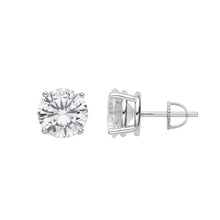 Load image into Gallery viewer, 10mm (4 Ct ea.) Round Cut Solitaire Stud Earrings Premium Quality
