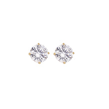 Load image into Gallery viewer, .5 Ct (4mm) Round Cut Solitaire Stud Earrings 925 Sterling Silver .25ct ea