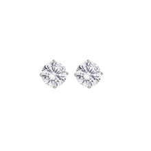 Load image into Gallery viewer, .5 Ct (4mm) Round Cut Solitaire Stud Earrings 925 Sterling Silver .25ct ea