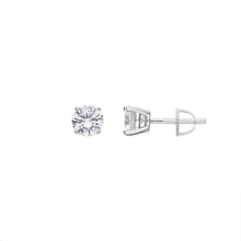Load image into Gallery viewer, .5 Ct (4mm) Round Cut Solitaire Stud Earrings 925 Sterling Silver .25ct ea