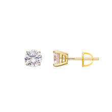 Load image into Gallery viewer, 1 Ct (5mm) Round Cut Stud Earrings 925 Sterling Silver Solitaires .5 Ct ea