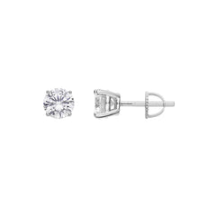 Load image into Gallery viewer, 1 Ct (5mm) Round Cut Stud Earrings 925 Sterling Silver Solitaires .5 Ct ea