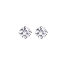 Load image into Gallery viewer, 2 Ct (6mm) Round Cut Earrings 925 Sterling Silver Solitaire Studs 1 Ct ea.