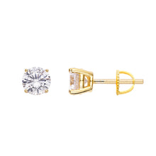 Load image into Gallery viewer, 2 Ct (6mm) Round Cut Earrings 925 Sterling Silver Solitaire Studs 1 Ct ea.