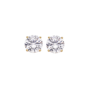 4 Ct (8mm) Premium Quality Earrings Solid 925 Sterling Silver 2 Ct ea Round Cut Solitaire Studs