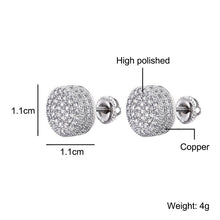 Load image into Gallery viewer, 11mm Round Pave Set Stud Earrings