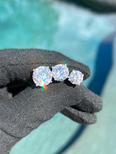 Load image into Gallery viewer, Popular Mens Earrings Solid 925 Sterling Silver Solitaire Stud Earrings Round Cut 5A CZ Gemstones 14k Gold plated