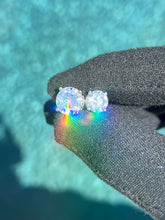 Load image into Gallery viewer, Popular Mens Earrings Solid 925 Sterling Silver Solitaire Stud Earrings Round Cut 5A CZ Gemstones 14k Gold plated