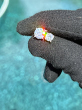 Load image into Gallery viewer, Popular Mens Earrings Solid 925 Sterling Silver Solitaire Stud Earrings Round Cut 5A CZ Gemstones 14k Gold plated