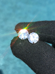 4 Ct Round Cut Solitaire Earrings