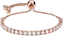 Load image into Gallery viewer, Tennis Bracelet 18k Gold plated Adjustable Length 3mm