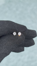 Load and play video in Gallery viewer, .5 Ct (4mm) Round Cut Solitaire Stud Earrings 925 Sterling Silver .25ct ea