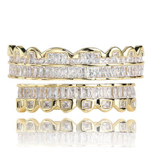 Load image into Gallery viewer, Baguette Grillz Iced out (Premium Quality) 18k Gold plated