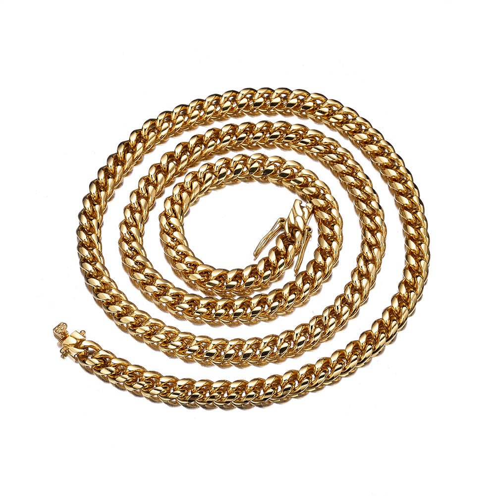 8mm Cuban Chain 18k Gold plated
