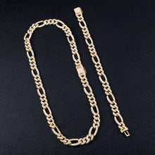 Load image into Gallery viewer, 10mm Figaro link Chain Iced Out
