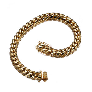 8mm Cuban Bracelet - 18k Gold plated