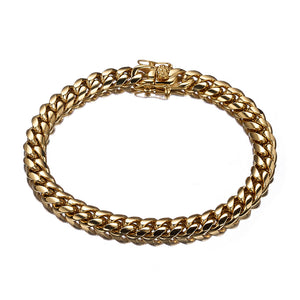 8mm Cuban Bracelet - 18k Gold plated