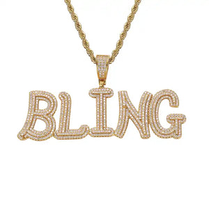 Custom Name Pendant Iced Out CZ Stones