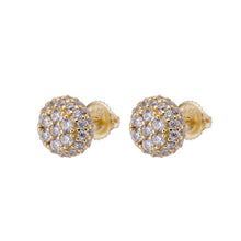 Load image into Gallery viewer, Full Pave Earrings Flower Set Center Stones Round Cut.
